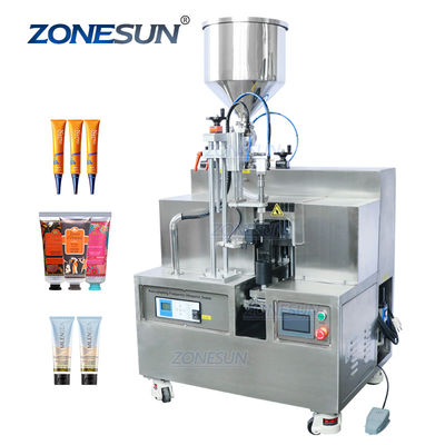calidad  ZONESUN Food Toothpaste Semi Automatic Plastic Cosmetics Cream Lip Gloss Ointment Honey Gels Tube Filling And Sealing Machine fábrica